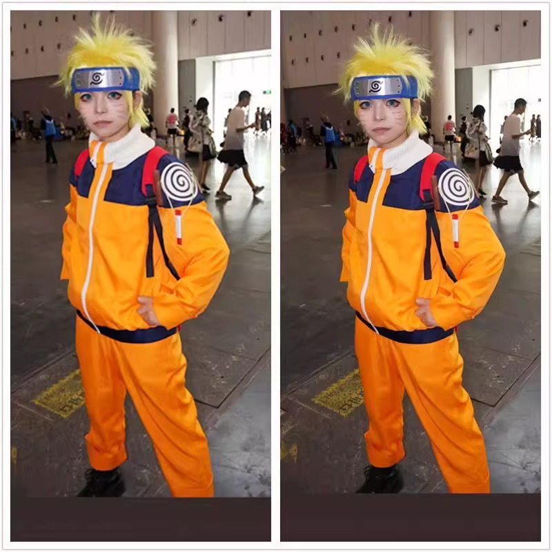 Anime Cosplay Ninja - Uzumaki Cosplay Costume Orange Clothes with