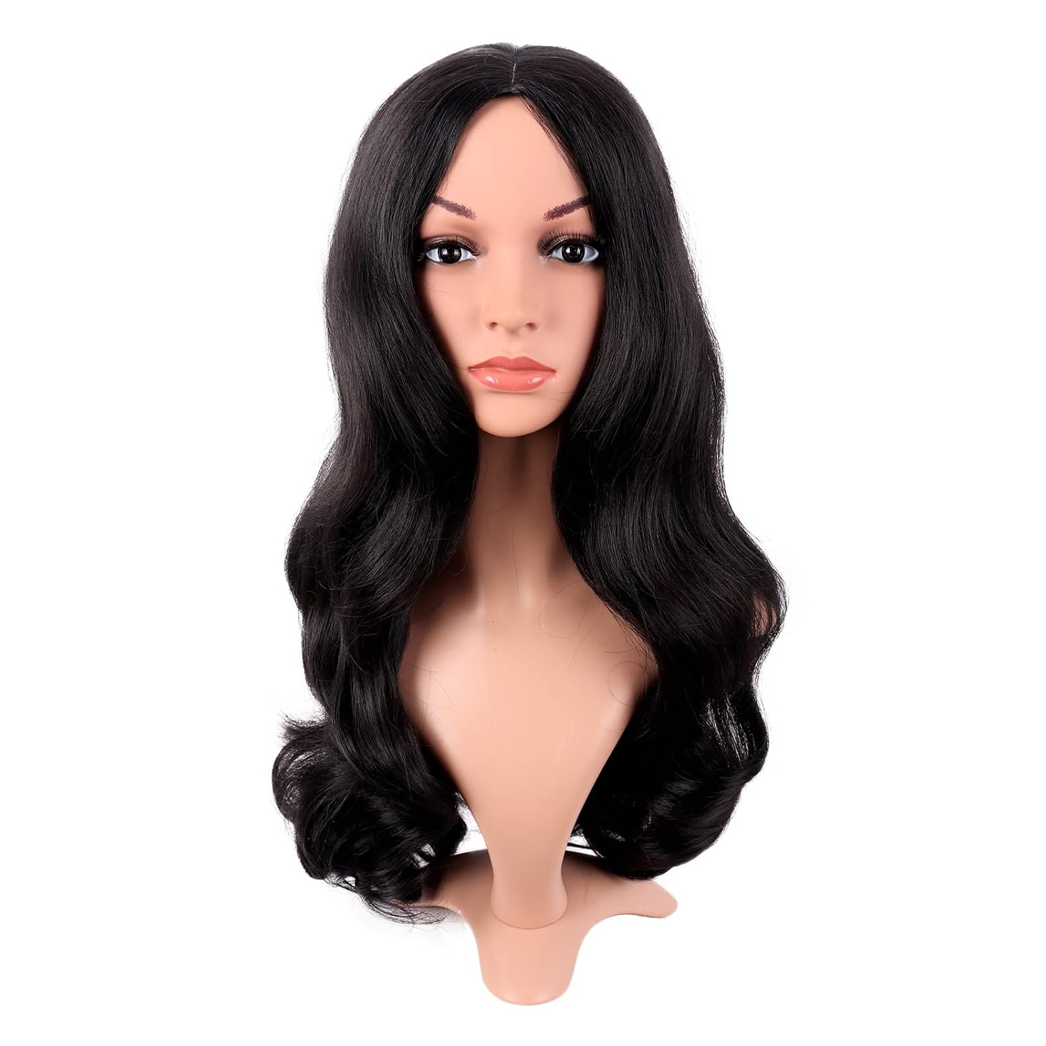 Long Curly Hair Middle Part Co - đánh giá và giá Anime Cosplay Long Black Hair