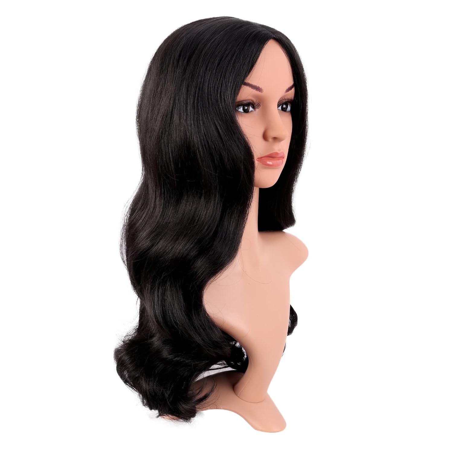 Long Curly Hair Middle Part Co - đánh giá và giá Anime Cosplay Long Black Hair