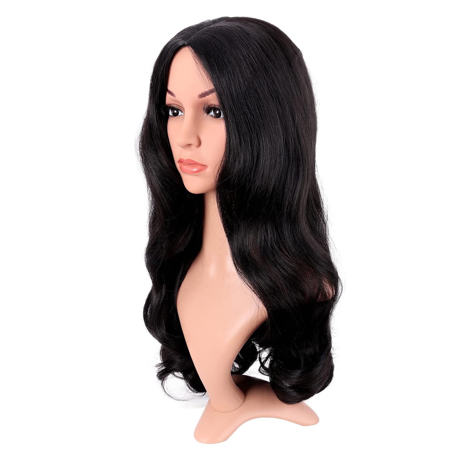 Long Curly Hair Middle Part Co - đánh giá và giá Anime Cosplay Long Black Hair