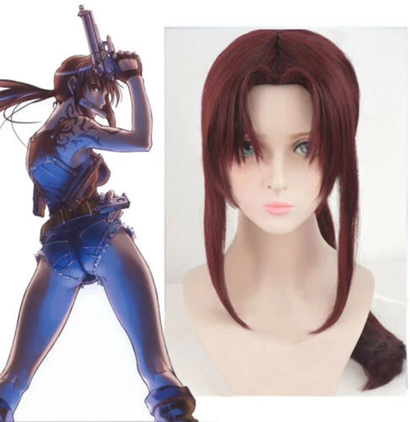 Mới Đầm Đen Rebecca Revy Cospl - đánh giá và giá Anime Cosplay Long Black Hair