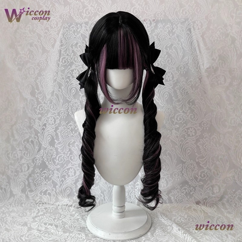 Comic ‌Black Wig with Pink Cos - đánh giá và giá Anime Cosplay Long Black Hair